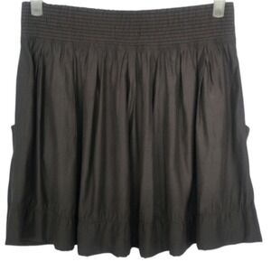 Charlotte Russe Cotton Rayon Grey Stretch Waist A Line Skirt w 2 Pockets